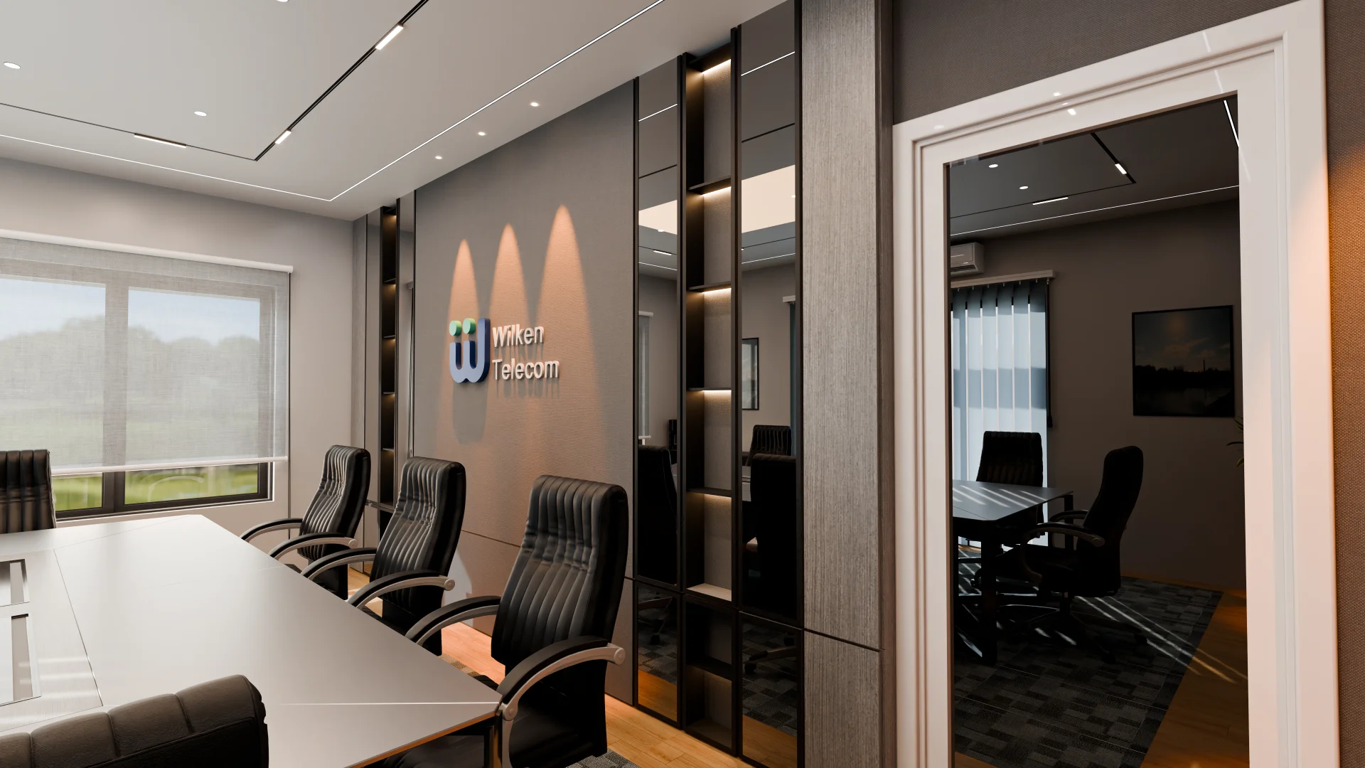 Open-plan workstation floor